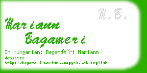 mariann bagameri business card